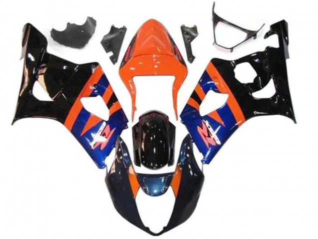 2003-2004 Suzuki GSXR 1000 Motorcycle Fairings - Orange Blue Glossy Black UK