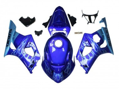 Buy 2003-2004 Suzuki GSXR 1000 Motorcycle Fairings - Blue Light Blue White Flame UK