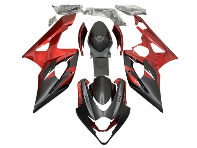 2005-2006 Suzuki GSXR 1000 Motorcycle Fairings - Candy Red Matte Black UK