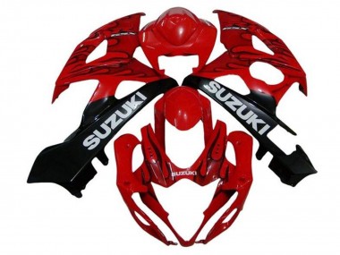 Buy 2005-2006 Suzuki GSXR 1000 Motorcycle Fairings - Red Black Flame White UK