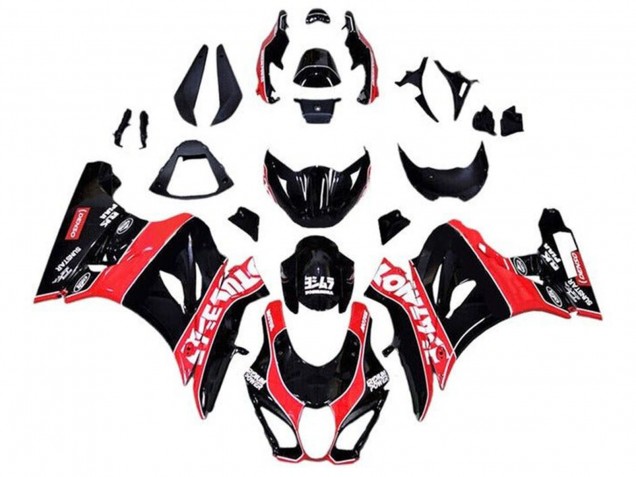 2017-2025 Suzuki GSXR1000 Motorcycle Fairings - Glossy Black Red White Pinstripe UK