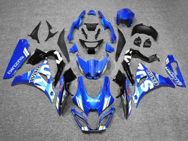 2017-2025 Suzuki GSXR1000 Motorcycle Fairings - Blue White Ecstar UK