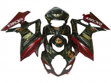 Buy 2007-2008 Suzuki GSXR 1000 Motorcycle Fairings - Black Red Gold BACARDI UK