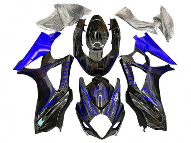 Buy 2007-2008 Suzuki GSXR 1000 Motorcycle Fairings - Black Blue Flame UK