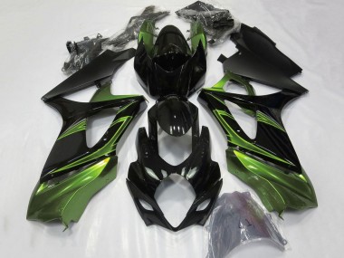 Buy 2007-2008 Suzuki GSXR 1000 Motorcycle Fairings - Green Glossy Black UK