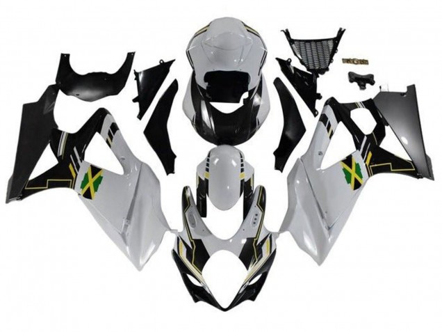 2007-2008 Suzuki GSXR 1000 Motorcycle Fairings - White Black Jamaica UK