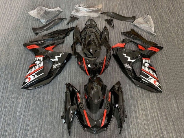 2009-2016 Suzuki GSXR 1000 Motorcycle Fairings - Black Red White Jaws Shark UK