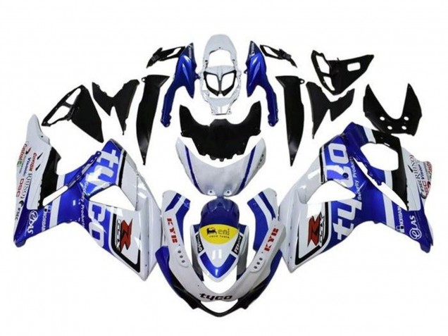 2009-2016 Suzuki GSXR 1000 Motorcycle Fairings - White Blue Yellow Black Tyco UK