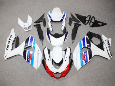 Buy 2009-2016 Suzuki GSXR 1000 Motorcycle Fairings - White Blue Red Black Stripe UK