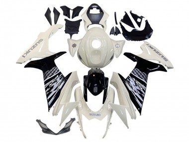 Buy 2011-2024 Suzuki GSXR 600 / GSXR 750 Motorcycle Fairing - White Glossy Black UK