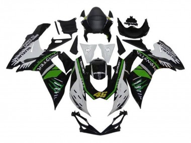 Buy 2011-2024 Suzuki GSXR 600 / GSXR 750 Motorcycle Fairings - White Green Black Monster 46 UK