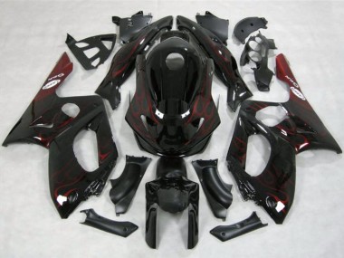 Buy 1996-2007 Yamaha YZF600R Thundercat Motorcycle Fairings - Glossy Black Red Flame UK