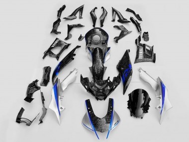 Buy 2019-2021 Yamaha YZF R3/R25 Motorcycle Fairings - White Blue Black Forged Carbon Fiber Style UK