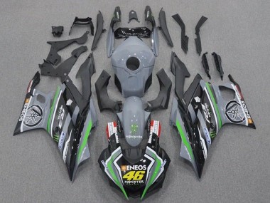 Buy 2019-2021 Yamaha YZF R3/R25 Motorcycle Fairings - Grey Black Green Black ENEOS Monster 46 UK