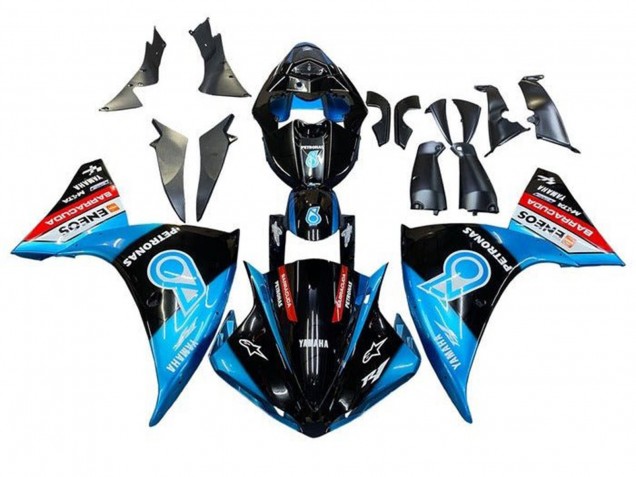2009-2011 Yamaha YZF 1000 R1 Motorcycle Fairings - Black Light Blue Red Petronas UK