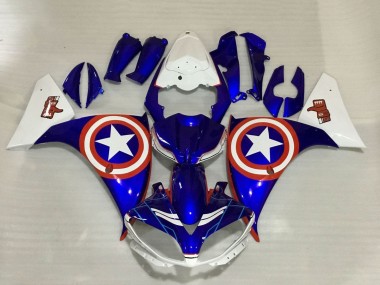 Buy 2009-2011 Yamaha YZF 1000 R1 Motorcycle Fairings - Blue White Red Star Captain America UK
