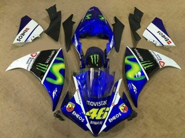 Buy 2009-2011 Yamaha YZF 1000 R1 Motorcycle Fairings - Blue White Black Green MoviStar Monster UK
