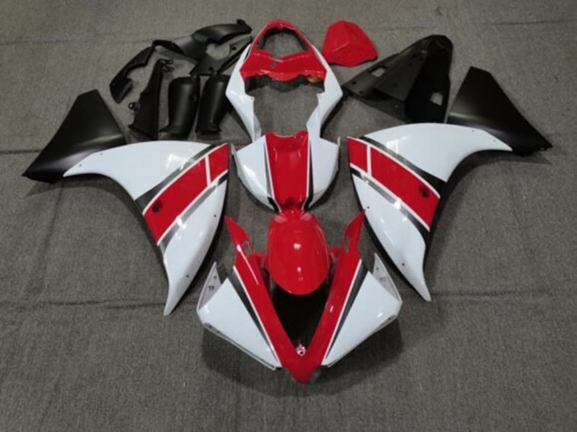 2012-2014 Yamaha YZF 1000 R1 Motorcycle Fairings - Red White Matte Black UK
