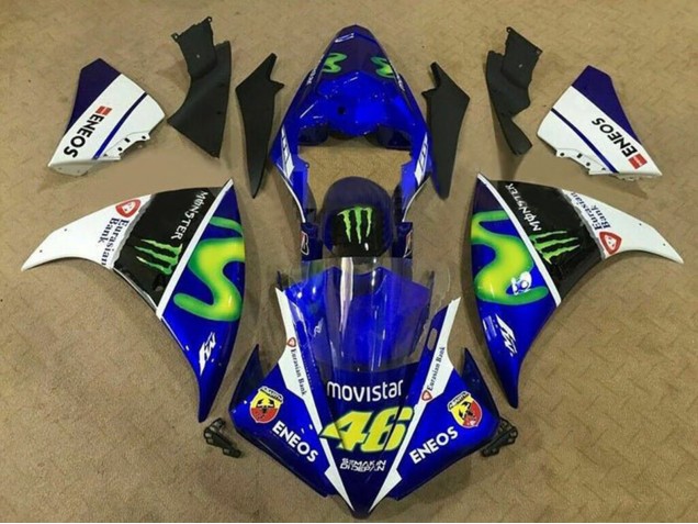 2012-2014 Yamaha YZF 1000 R1 Motorcycle Fairings - Blue White Black Green MoviStar Monster ENEOS UK