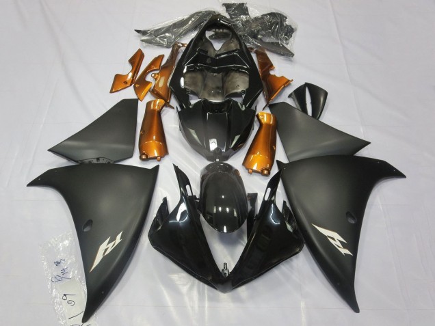 2012-2014 Yamaha YZF 1000 R1 Motorcycle Fairings - Glossy Black Matte Black Orange UK