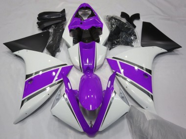 Buy 2012-2014 Yamaha YZF 1000 R1 Motorcycle Fairings - White Purple Matte Black UK