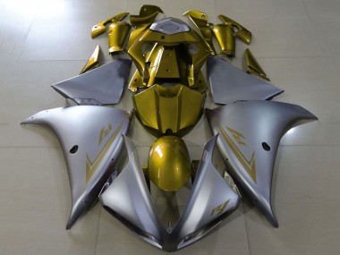 Buy 2012-2014 Yamaha YZF 1000 R1 Motorcycle Fairings - Matte Silver Gold UK