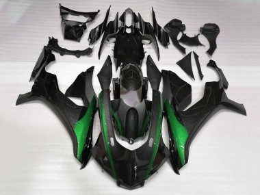 Buy 2015-2019 Yamaha YZF 1000 R1 Motorcycle Fairings - Faux Carbon Fiber Green UK