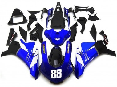 Buy 2015-2019 Yamaha YZF 1000 R1 Motorcycle Fairings - Blue White Glossy Black Akropovic UK