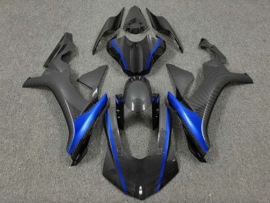 Buy 2015-2019 Yamaha YZF 1000 R1 Motorcycle Fairings - Faux Carbon Fiber Blue UK