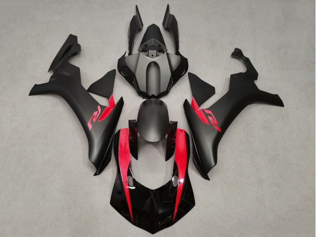 2015-2019 Yamaha YZF 1000 R1 Motorcycle Fairings - Matte Black Glossy Black Red UK