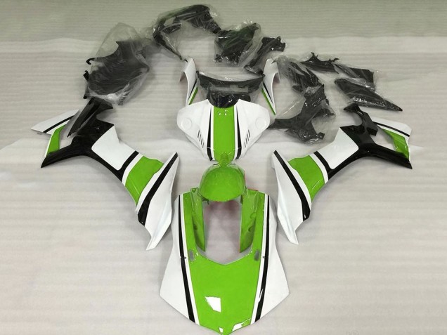 2020-2025 Yamaha YZF 1000 R1 Motorcycle Fairing - White Green Glossy Black UK