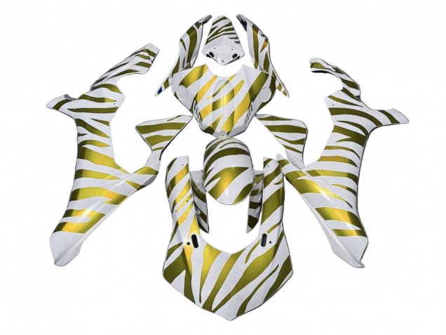 2020-2025 Yamaha YZF 1000 R1 Motorcycle Fairings - White Gold Zebra UK
