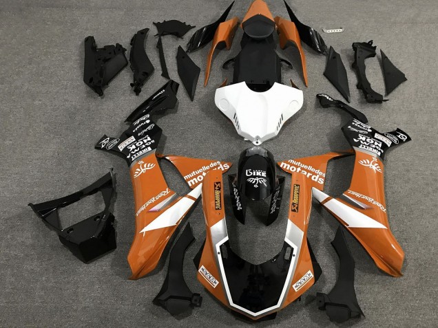2020-2025 Yamaha YZF 1000 R1 Motorcycle Fairings - Orange White Glossy Black Sam UK