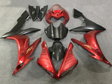 Buy 2004-2006 Yamaha YZF 1000 R1 Motorcycle Fairings - Red Faux Carbon Fiber Matte Black UK