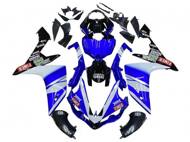 2007-2008 Yamaha YZF 1000 R1 Motorcycle Fairings - Blue White Black Volvo Fimer Yamalube UK