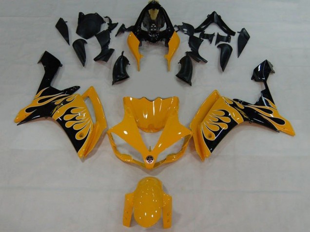 2007-2008 Yamaha YZF 1000 R1 Motorcycle Fairings - Yellow Black Flame UK