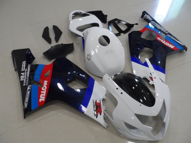 2004-2005 Suzuki GSXR 600 / GSXR 750 Motorcycle Fairings - White Blue Red Black Motul UK