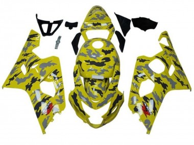 Buy 2004-2005 Suzuki GSXR 600 / GSXR 750 Motorcycle Fairings - Yellow Black Grey Camouflage UK