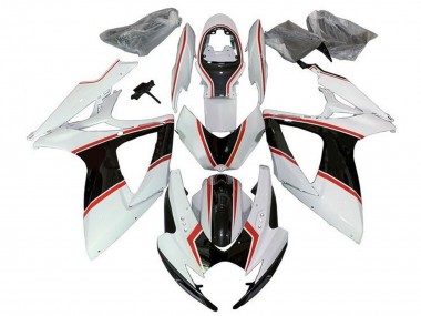 Buy 2006-2007 Suzuki GSXR 600 / GSXR 750 Motorcycle Fairings - White Orange Black Pinstripe UK