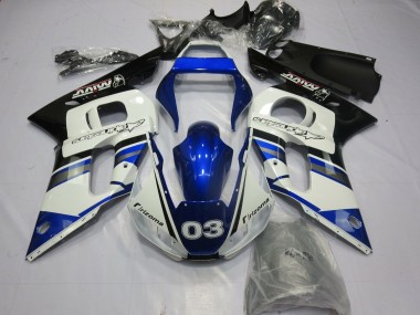 Buy 1998-2002 Yamaha YZF R6 Motorcycle Fairings - White Blue Glossy Black Rizoma 03 UK