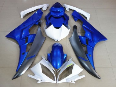 Buy 2006-2007 Yamaha YZF R6 Motorcycle Fairings - White Blue Matte Black UK