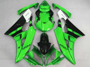 Buy 2006-2007 Yamaha YZF R6 Motorcycle Fairings - White Green Glossy Black UK
