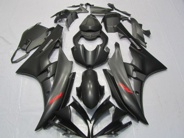 Buy 2006-2007 Yamaha YZF R6 Motorcycle Fairings - Matte Black Red Decals UK