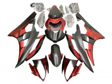 Buy 2006-2007 Yamaha YZF R6 Motorcycle Fairings - Red Matte Black UK