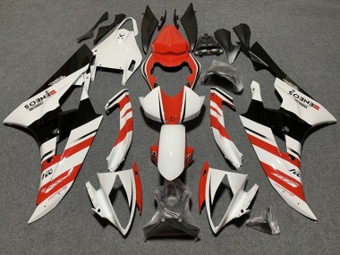 Buy 2006-2007 Yamaha YZF R6 Motorcycle Fairings - White Orange Glossy Black Stripe UK