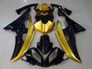 Buy 2008-2016 Yamaha YZF R6 Motorcycle Fairings - Gold Glossy Black UK