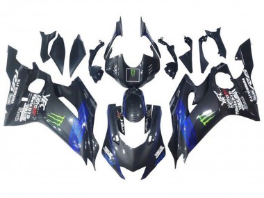 Buy 2017-2023 Yamaha YZF R6 Motorcycle Fairings - Blue Black Faux Carbon Fiber Green Monster UK