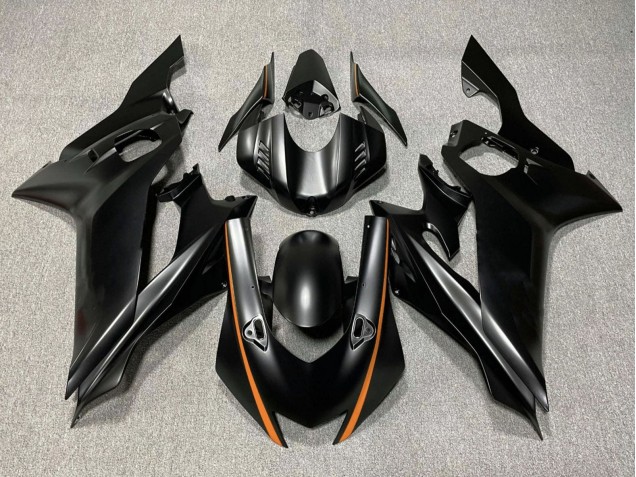 2017-2025 Yamaha YZF R6 Motorcycle Fairings - Matte Black Orange UK