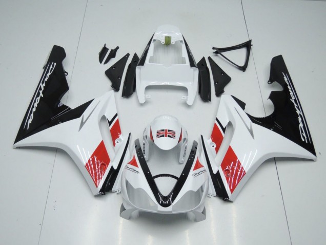 2006-2008 Triumph Daytona 675 Triple Motorcycle Fairings - White Red Glossy Black UK