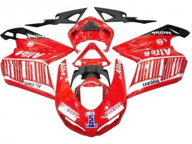 Buy 2007-2014 Ducati 1098 Motorcycle Fairings - White Red Glossy Black Alice 1 UK